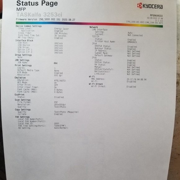 Printer. Office Printer.Network Printer-Scanner-Copier-Fax Machine - Picture 8 of 8